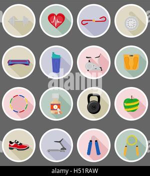 fitness flat icons vector illustration isolated on background Stock Vector