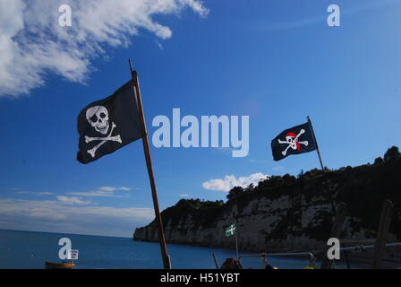 pirate beach carmen playa caribbean mexico flag del flags alamy