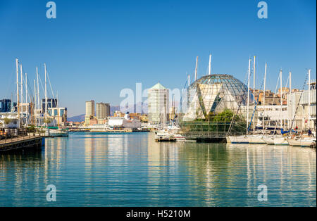 View of the seaport of Genoa - Italy Stock Photo