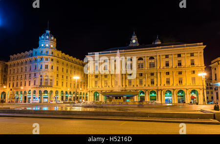 Piazza De Ferrari, the main square of Genoa - Italy Stock Photo