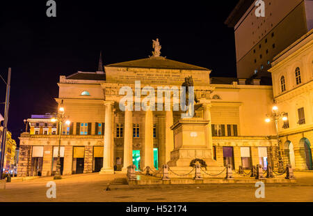 Garibaldi Statue in front of Teatro Carlo Felice in Genoa, Italy Stock Photo