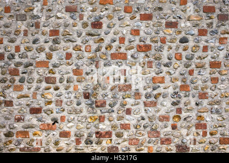 Flint, stone and brick building wall at Weald and Downland open air museum, Singleton, Sussex, England Stock Photo