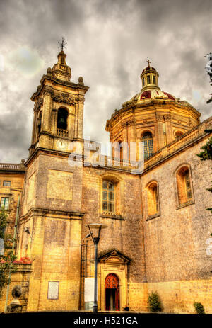 St. Paul's Parish Church in Rabat - Malta Stock Photo