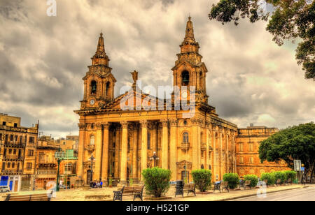 St. Publius Parish Church - Floriana, Malta Stock Photo