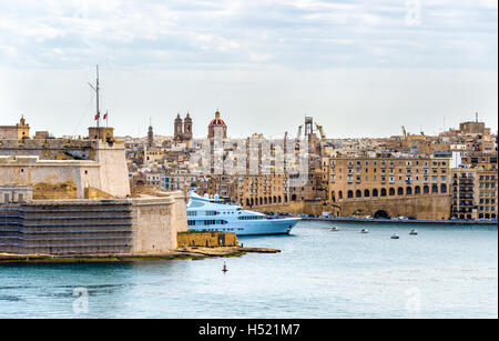 View of Bormla (Cospicua) from Valletta - Malta Stock Photo