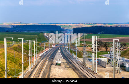 High-speed railway LGV Est phase II under construction near Save Stock Photo