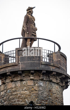 Glenfinnan Monument to 1745 landing of Bonnie Prince Charlie at start of Jacobite Uprising, Lochaber, Highlands, Scotland, UK Stock Photo