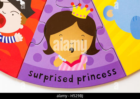 surprised princess, part of ELC Funny Faces puzzle made from forest friendly cardboard Stock Photo