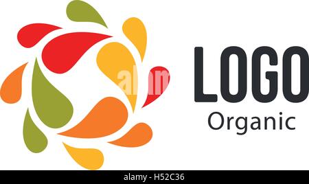 Isolated abstract colorful drops circle logo. Liquid circulation logotype. Kids art school icon, Round shape spining paint sign. Natural process of renewal symbol. Vector drops illustration. Stock Vector