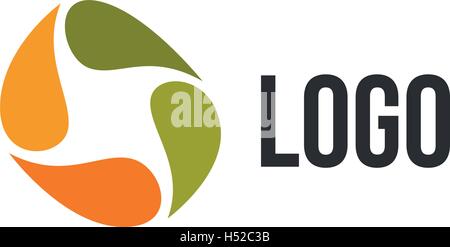 Isolated abstract colorful drops circle logo. Liquid circulation logotype. Kids art school icon, Round shape spining paint sign. Natural process of renewal symbol. Vector drops illustration. Stock Vector