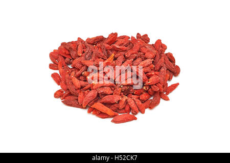 Pile of dried goji berries isolated on white background Stock Photo