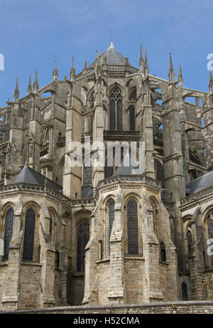 Flying buttresses St Julian Cathedral Le Mans France Stock Photo