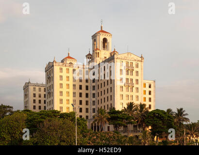 The Hotel Nacional de Cuba on top of Taganana Hill along The Malecón (Avenida de Maceo) in Vedado, Havana, Cuba. Stock Photo