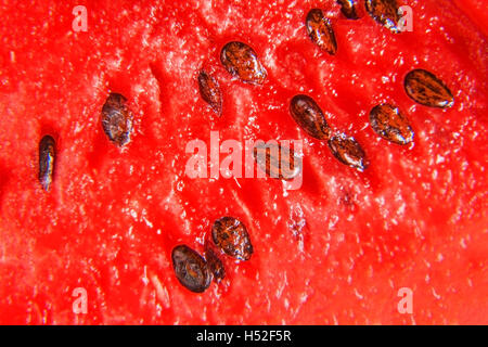 Juicy ripe watermelon macro close. Stock Photo