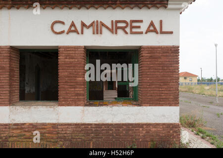 Abandoned train station. Caminreal. Jiloca region. Teruel. Spain Stock Photo