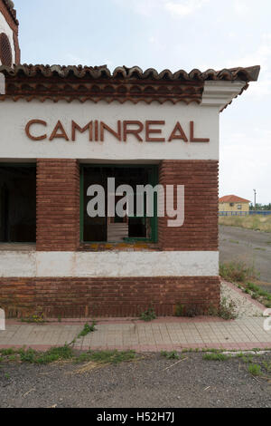 Abandoned train station. Caminreal. Jiloca region. Teruel. Spain Stock Photo