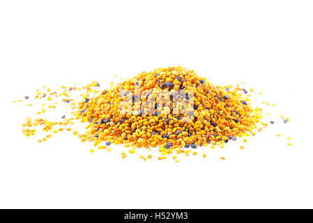 Pollen grains of bees on white background Stock Photo