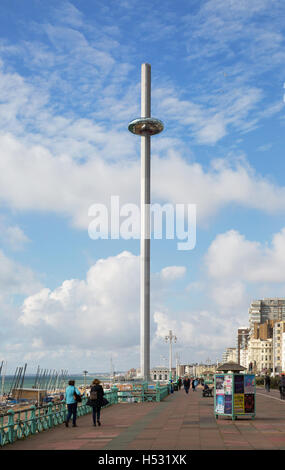 The British Airways i360 observation tower on the seafront, Brighton, East Sussex, England UK Stock Photo