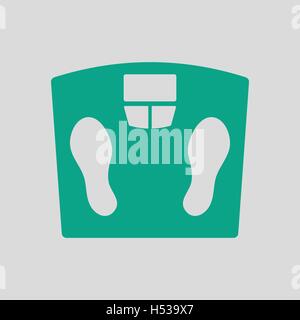 Floor scales icon. Gray background with green. Vector illustration. Stock Vector