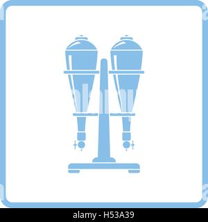 Soda siphon equipment icon. Blue frame design. Vector illustration. Stock Vector
