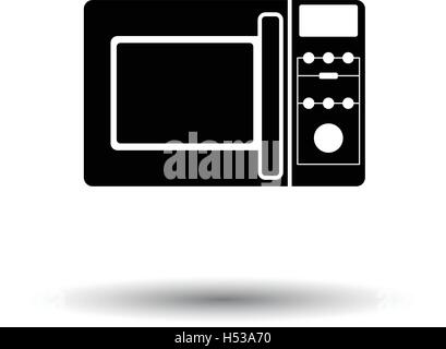 Micro wave oven icon. White background with shadow design. Vector illustration. Stock Vector