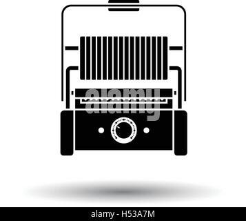 Kitchen electric grill icon. White background with shadow design. Vector illustration. Stock Vector