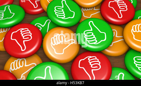 Customer satisfaction feedback badges business and marketing concept 3d illustration. Stock Photo