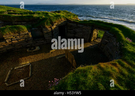 Knap of Howar, thought to be a Neolithic farmstead and the oldest known standing settlement in North-West Europe Stock Photo