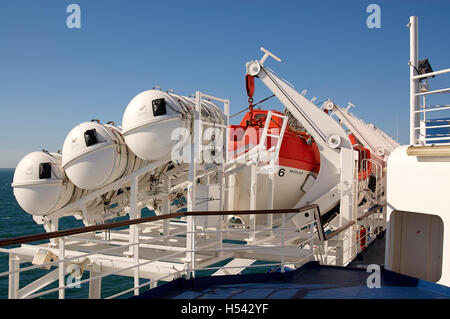 Port Life Raft Life rafts on Brittany Ferries Port-Aven cruiseferry Stock Photo - Alamy