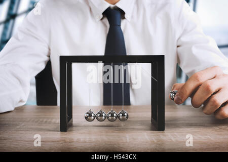 Business Newtons cradle Stock Photo