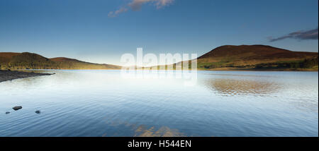 Panorama of Llyn Celyn reservoir constructed between 1960 and 1965 in the valley of the River Tryweryn in Gwynedd North Wales Stock Photo