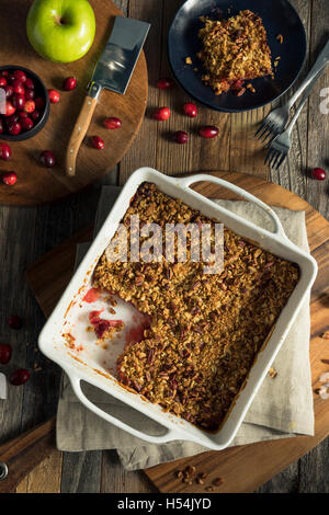 Homemade Cranberry Apple Cobbler Crumble Ready to Eat Stock Photo