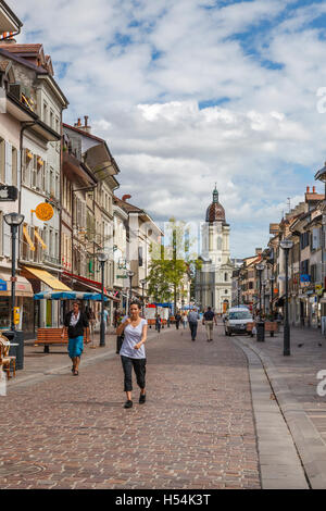 Grand Rue, Morges, Switzerland, Europe Stock Photo