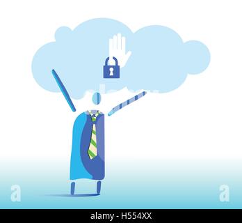 Cloud Computing and People Concept. Stock Vector