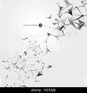 Abstract graphic consisting of points, lines and connection, Internet technology. Stock Vector
