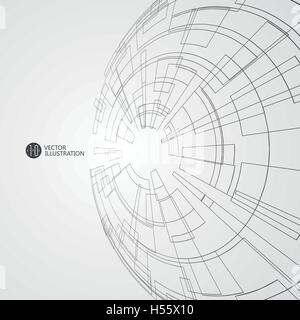 Abstract wireframe, science and technology illustration. Stock Vector