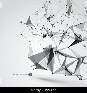 Abstract graphic consisting of points, lines and connection, Internet technology. Stock Vector