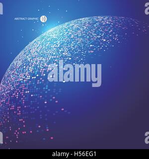 Colorful dots abstract sphere, science and technology vector illustration. Stock Vector