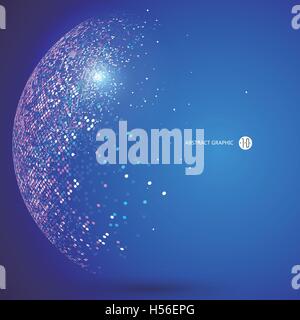 Colorful dots abstract sphere, science and technology vector illustration. Stock Vector