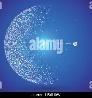 Colorful dots abstract sphere, science and technology vector illustration. Stock Vector