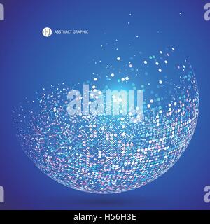 Colorful dots abstract sphere, science and technology vector illustration. Stock Vector