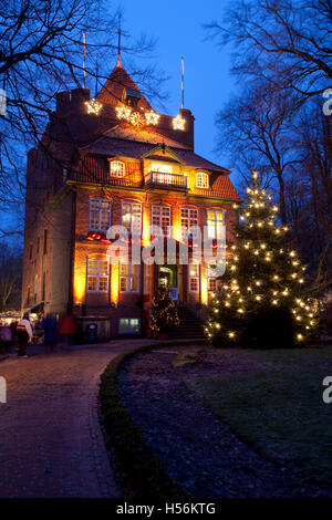 Christmas market, Ritzebuettel Castle, Cuxhaven, Lower Saxony Stock Photo