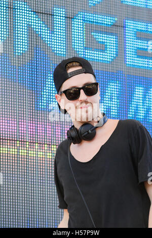 DJ Robin Schulz spinning at the Sirius XM Music Lounge on March 16, 2016 at the 1Hotel South Beach at the Private Beach Club in Miami Beach, Florida. Stock Photo