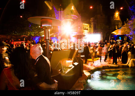 Atmosphere of the pool and grotto at the 2016 City Gala Fundraiser at The Playboy Mansion on February 15, 2016 in Los Angeles, California. Stock Photo