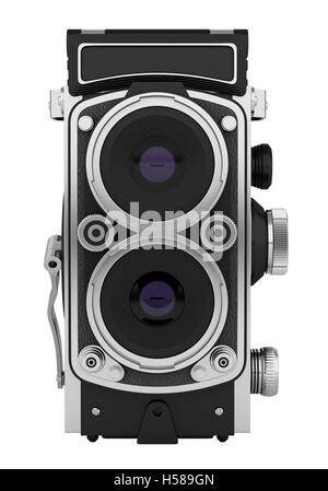 vintage film photo camera isolated on white background Stock Photo