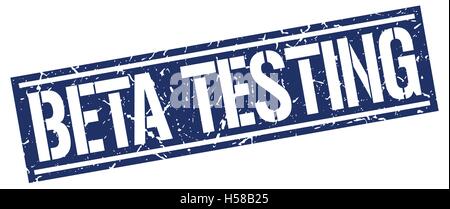 beta testing square grunge stamp Stock Vector