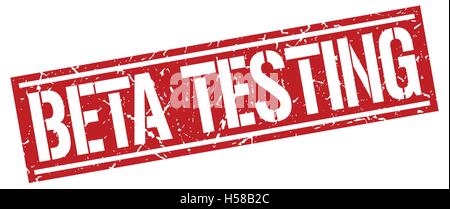 beta testing square grunge stamp Stock Vector