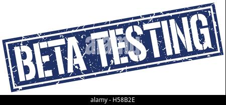 beta testing square grunge stamp Stock Vector