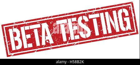 beta testing square grunge stamp Stock Vector