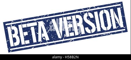 beta version square grunge stamp Stock Vector